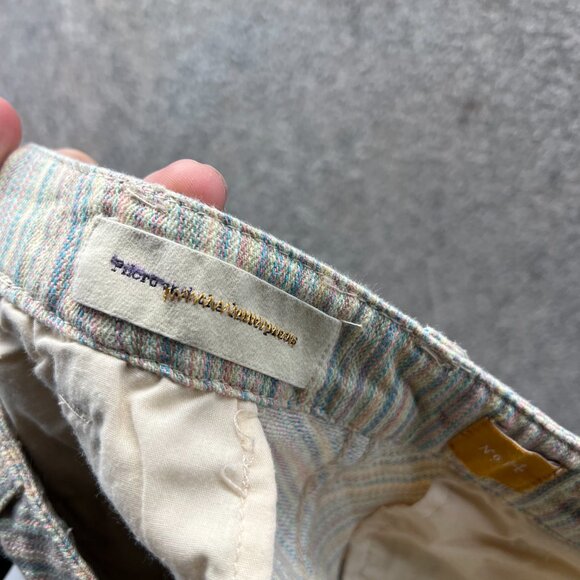 Anthropologie Pilcro Skirt Women 4 Multicolor Stripe Button Front A-Line Casual - Picture 2 of 10